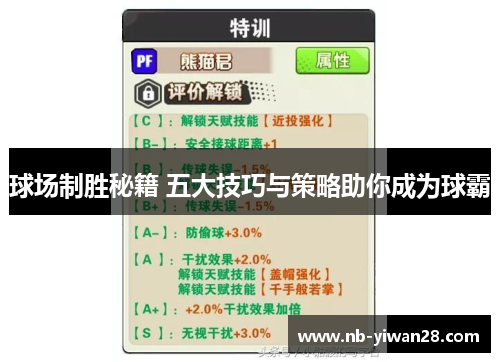 球场制胜秘籍 五大技巧与策略助你成为球霸 球场制胜秘籍 五大技巧与策略助你成为球霸